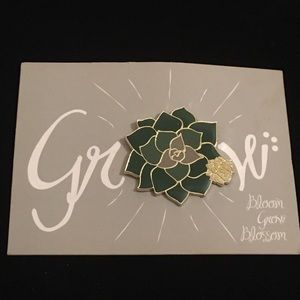Bloom Grow Blossom Green Floral Brooch Pin